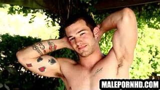 He is a hot musclular hunk with tattoos who is soloing - porn video