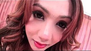 Shemale teenie rubbing her hot tits - porn video