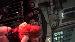 Sexy and busty ginger babe stripping - porn video