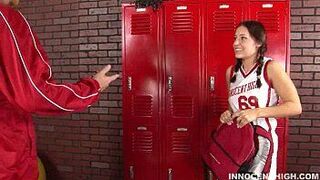 cute brunette teen getting fucked hard in the locker room - porn video