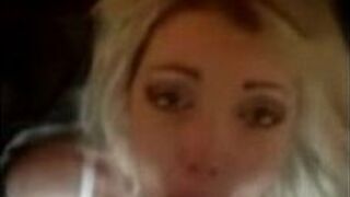 blonde girl licks black shaft and blows with throat until the white gush out - porn video