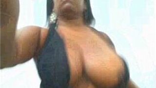 Ebony show BIg tits and big pussy in Webcam - porn video