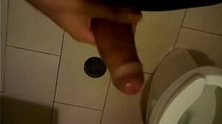 Jerking off in public restroom - porn video