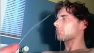 cumshot on his face - porn video