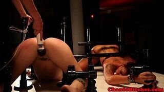 Femdom mistress spanking her two subs - porn video