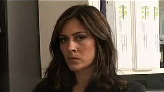 Busty Brunette secretary Raylene gives her coworker some hot pussy and fucks - porn video