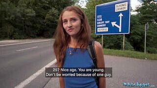 Public Agent Hitchhiking redhead loves my big dick - porn video