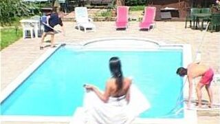 Crystal Fucks Pool Boys - porn video